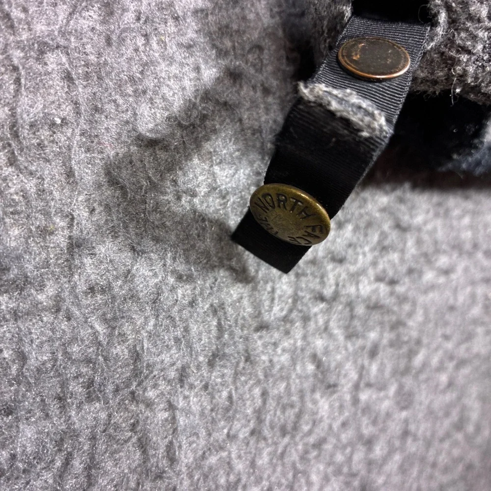 Vintage The North Face Fleece Jacket Men Large Gray Full Zip Distressed Pit Zips